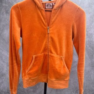 Juicy Couture Orange Velour Tracksuit  Zip Up Jacket Size Medium